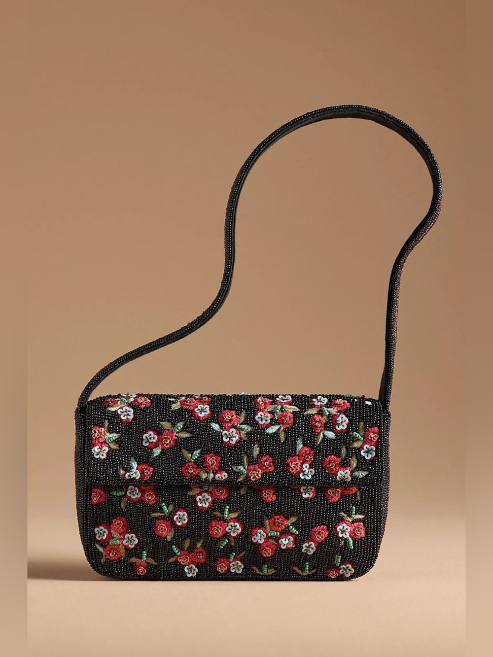 New Anthropologie MAEVE Fiona Floral Knotted Flora Beaded Shoulder Bag